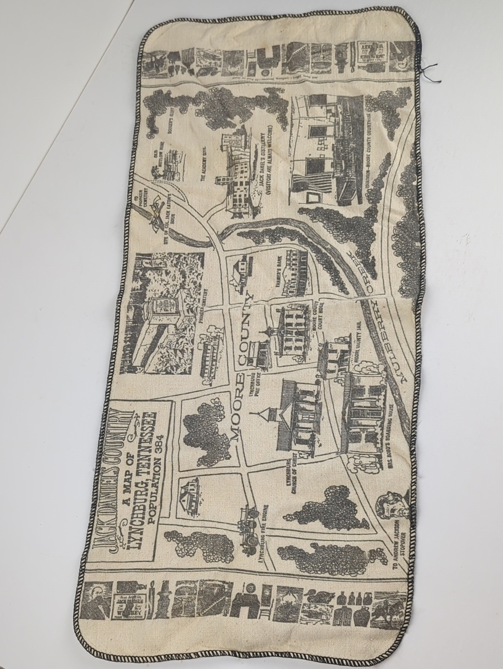 JACK DANIELS Rare Vintage 1960s Lynchburg Apron Bar Towel